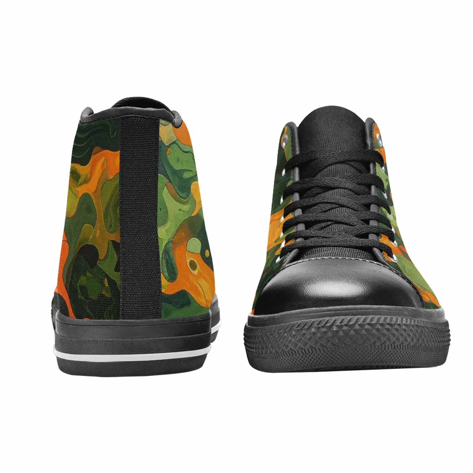 MEN'S Military Camouflage Blotch High Top Canvas Wallpaper Art Shoes