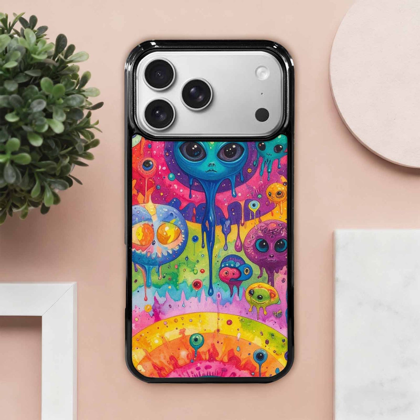 iPhone 17 Pro Max Case — Aliens Tie Dyemelting Aliens Tie Dye, Customized Protective Case