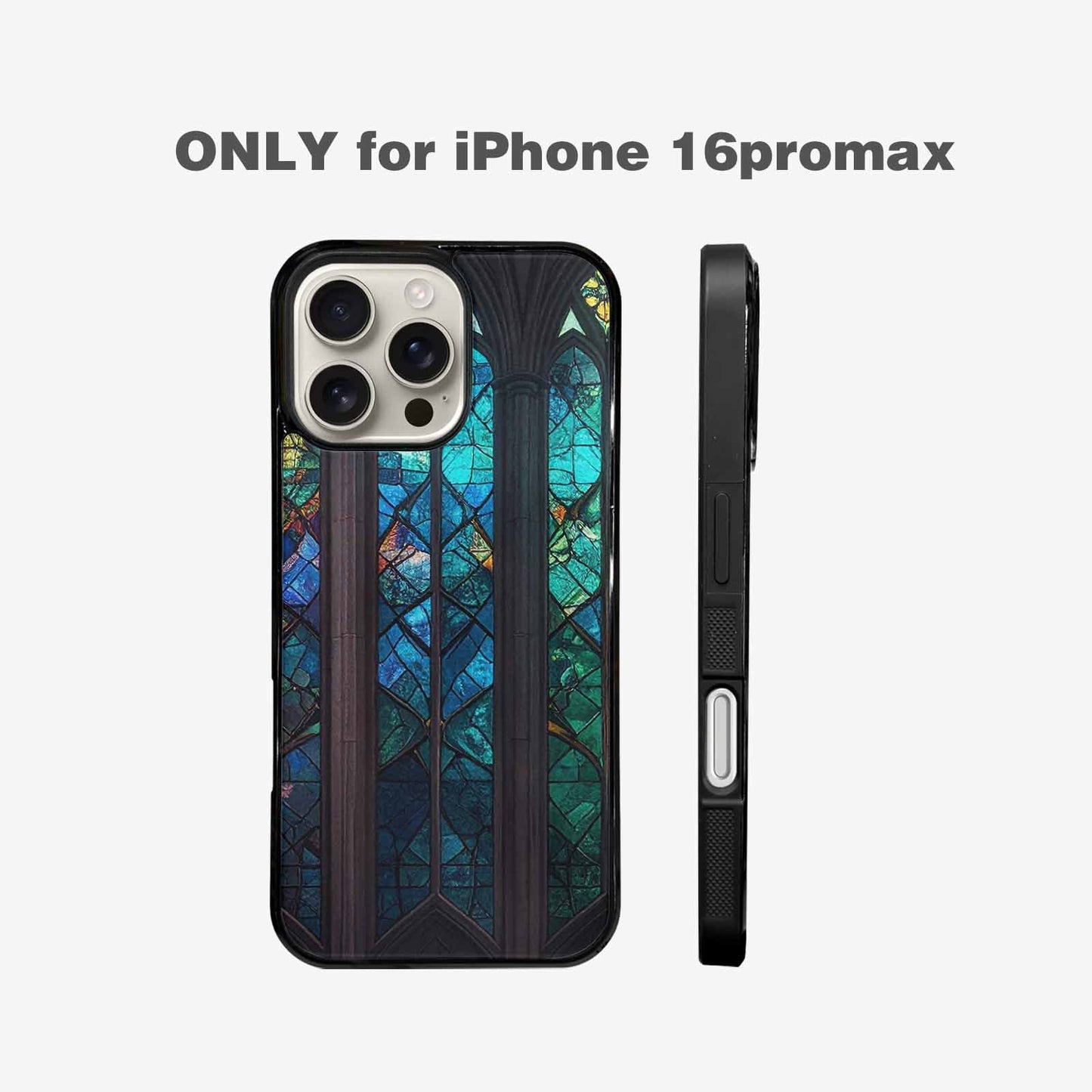 iPhone 16 Pro Max Case — Stained Glass Window Pattern Seamless Repeat, Custom Phone Case