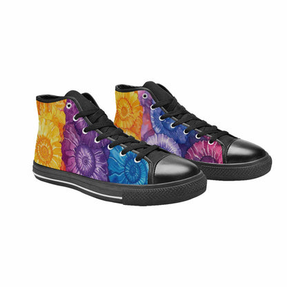 MEN'S Tie Dye Swirl High Top Canvas Surreal Custom Shoes