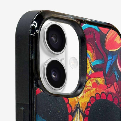 iPhone 16 Case — Graffiti Skull Art Seamless Pattern Vibrant, Custom Designed Case Cover