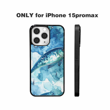 iPhone 15 Pro Max Case — Fishing Lure And Hook Pattern Seamless, Custom Phone Case