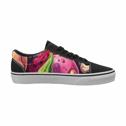 WOMEN'S Ice Cream Monsters  Lace-Up Canvas Wallpaper Art Sneakers