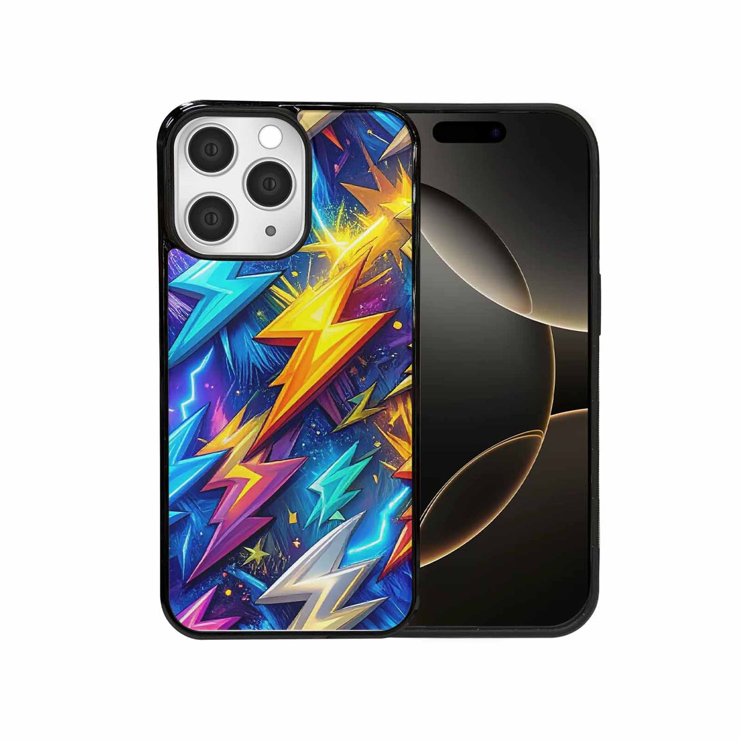 iPhone 15 Pro Max Case — Lightning Bolt Storm Pattern Hundreds Of, Personalized Phone Case