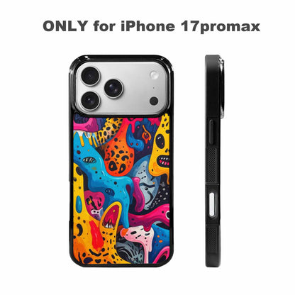 iPhone 17 Pro Max Case — Melting Aliens Pattern Alien Scifi, Custom Art Phone Cover