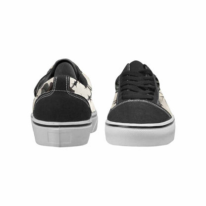 MEN'S Black Gothic Rose Canvas Lace-Up Vibrant Chaos Custom Shoes