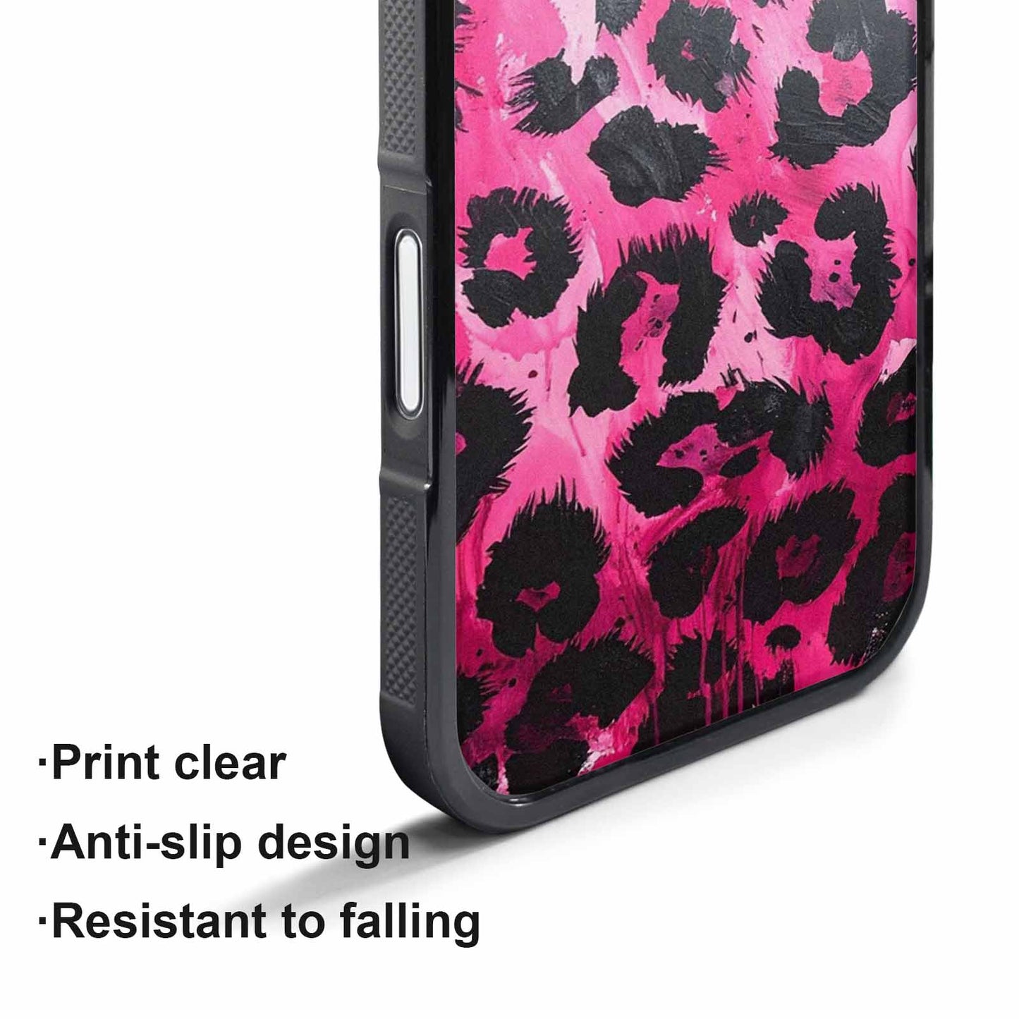 iPhone 17 Pro Max Case — Black &amp; Pink Ink Animal Print, Personalized Phone Case