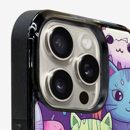 iPhone 16 Pro Case — Pastel Gore Cat Character Pattern Hundreds, Customized Protective Case