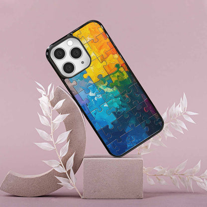 iPhone 15 Pro Max Case — Autism Puzzle Pieces Puzzle Piece Pattern, Custom Art Phone Cover