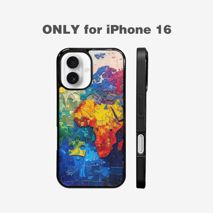 iPhone 16 Case — Autism Puzzle Pieces Puzzle Piece Pattern, Custom Art Phone Cover