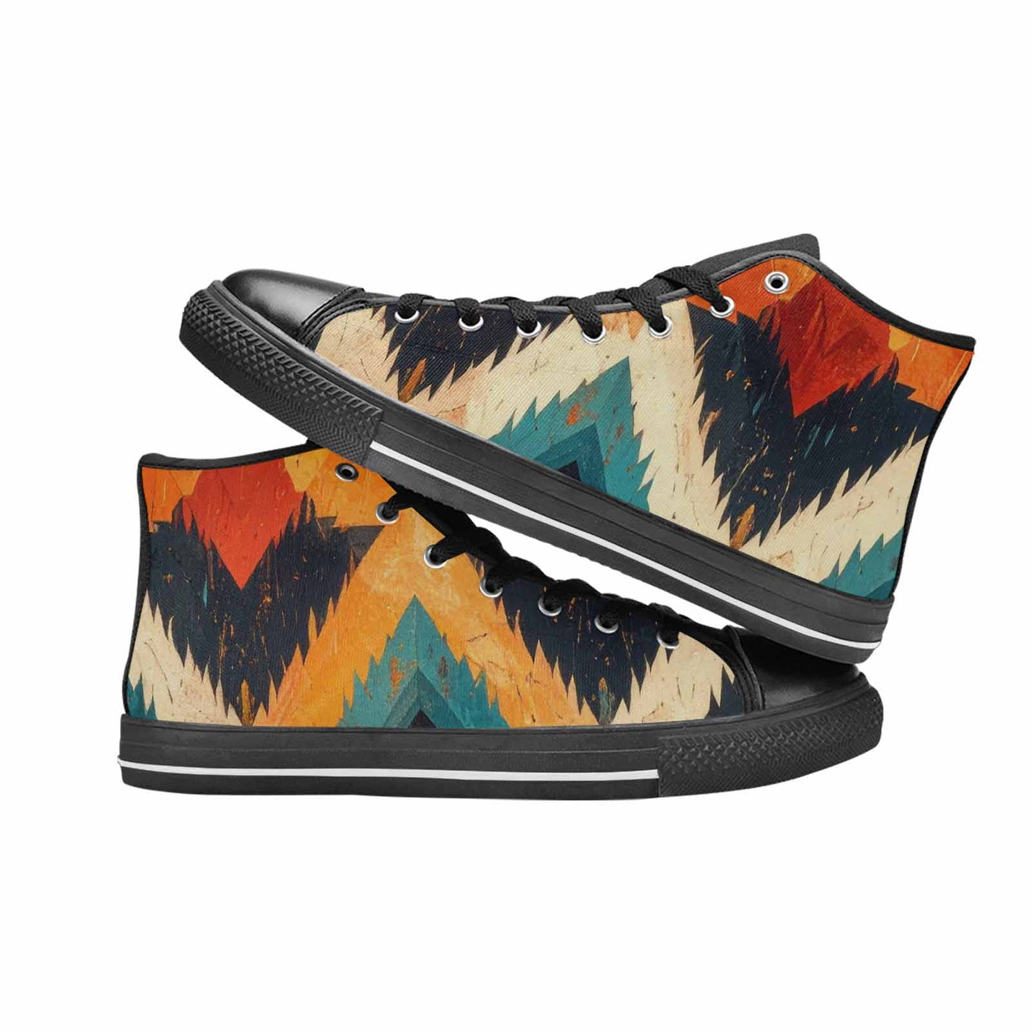 MEN'S Southwestern Geometric Diamond High Top Canvas Y2K Shoes
