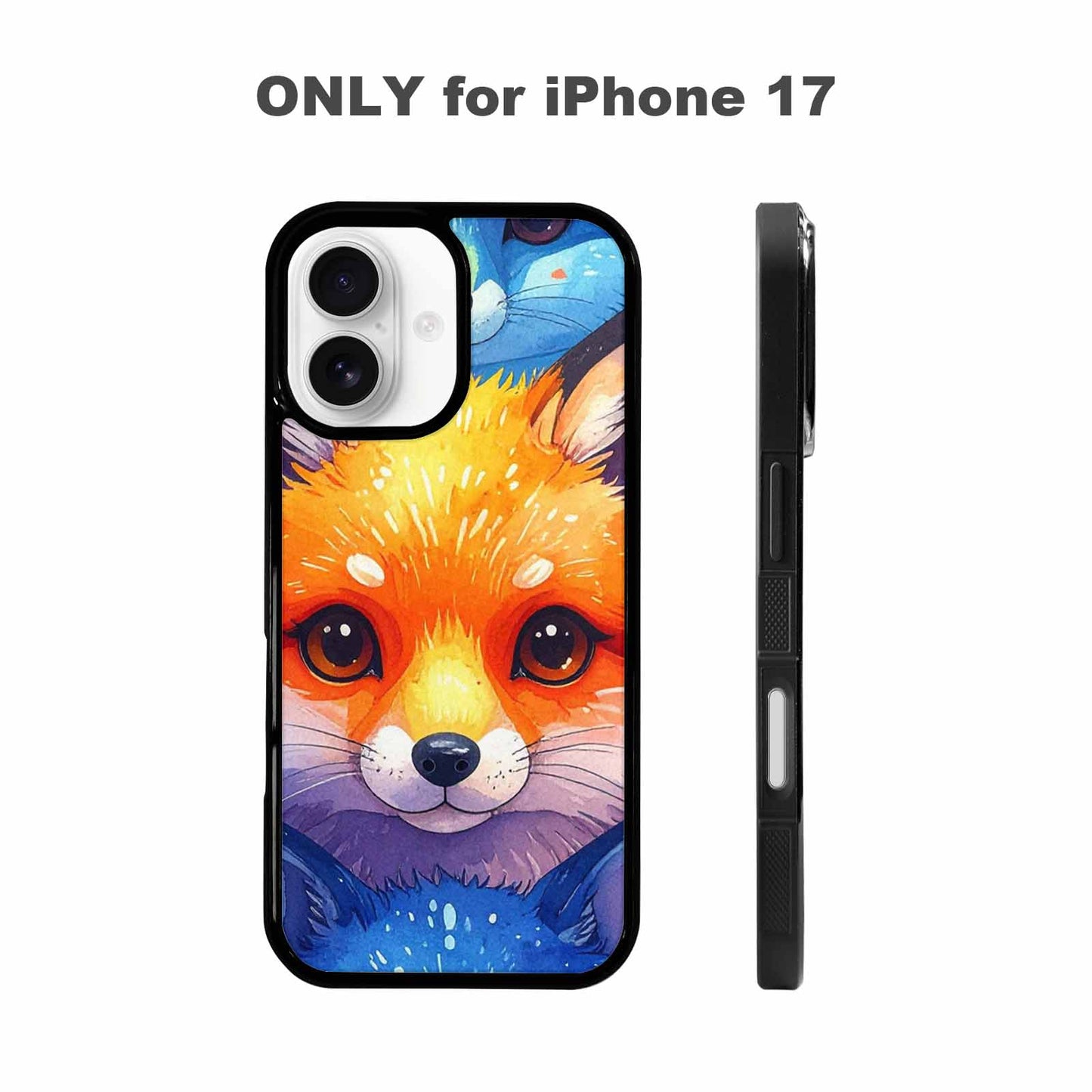 iPhone 17 Case — Watercolor Kawaii Fox Watercolor Abstract, Unique Phone Case Design