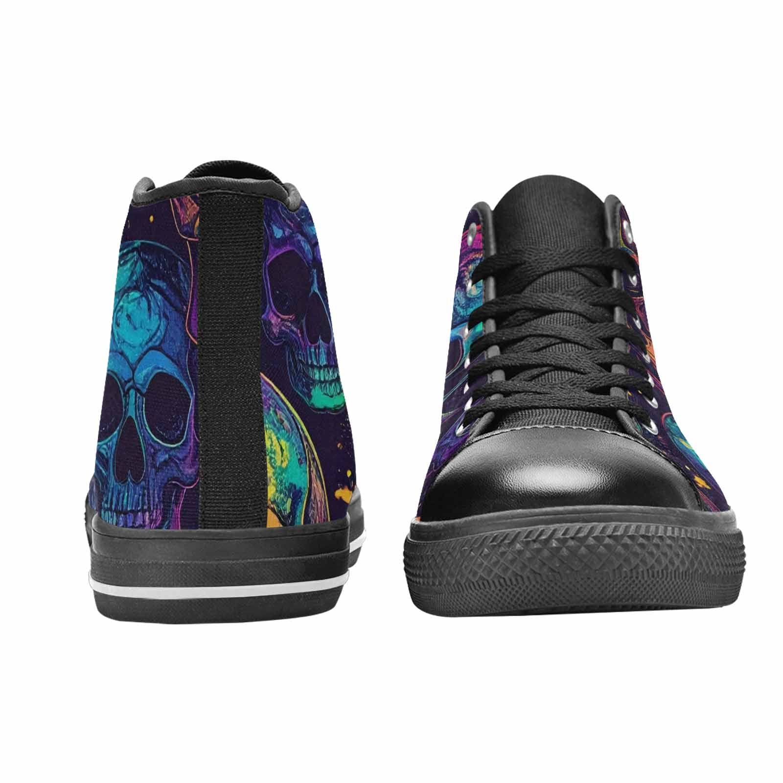 MEN'S Galaxy Skulls High Top Canvas Surreal Custom Sneakers