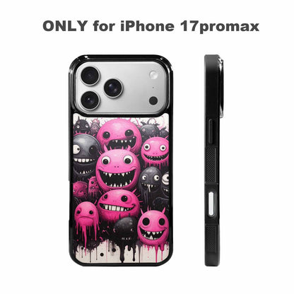 iPhone 17 Pro Max Case — Black &amp; Pink Ink Cartoon Cute, Personalized Phone Case