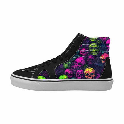 WOMEN'S Skulls - Neon High Top Canvas Neon Fantasy Custom Shoes