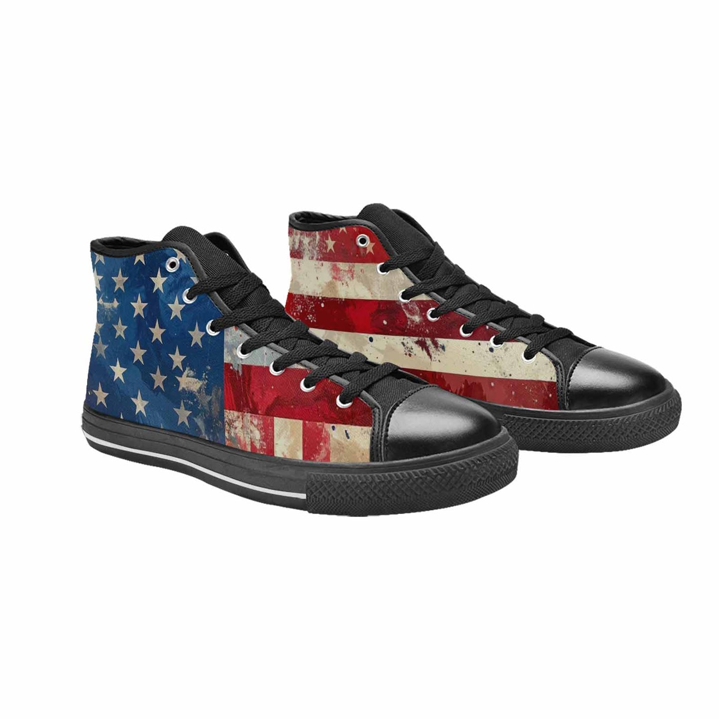 MEN'S American Flag Stars High Top Canvas Dark Academia Shoes