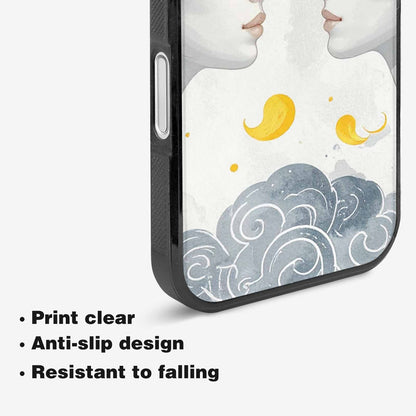 iPhone 16 Plus Case — Gemini Twins Zodiac Pattern Seamless Repeat, Custom Phone Case