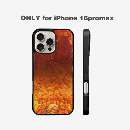 iPhone 16 Pro Max Case — Marigold Day Of The Dead Marigold, Custom Printed Phone Case