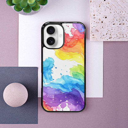 iPhone 16 Case — Watercolor Splash Abstract Pattern Seamless Repeat, Unique Phone Case Design