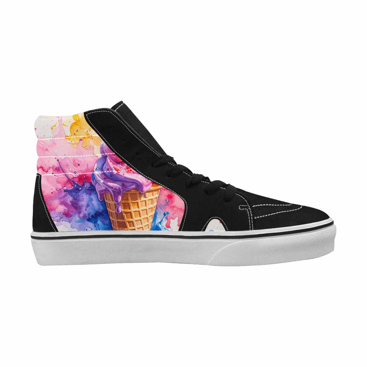 WOMEN'S Melting Icecream Collage High Top Canvas Dreamcore Custom Sneakers