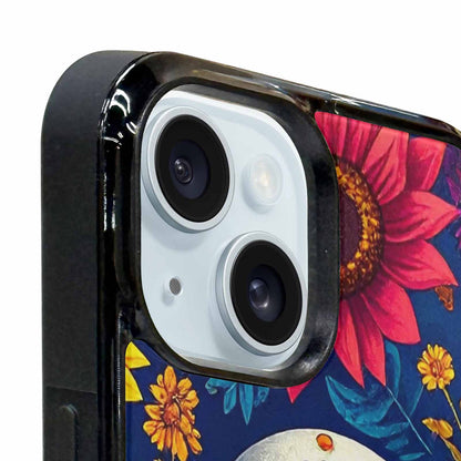 iPhone 15 Plus Case — Sunflower Skulls Print Custom, Personalized Phone Case