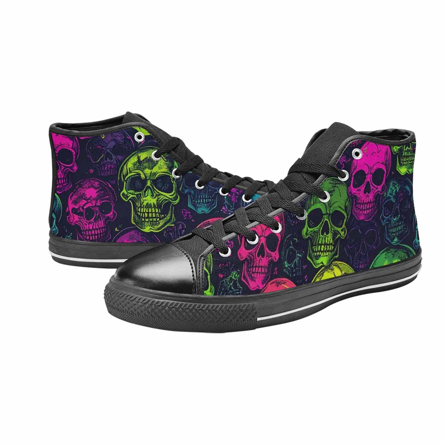 MEN'S Skulls - Neon High Top Canvas Y2K Shoes