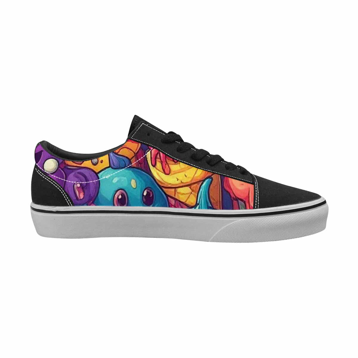 WOMEN'S Melting Ice Cream Monster Lace-Up Canvas Aesthetic Shoes