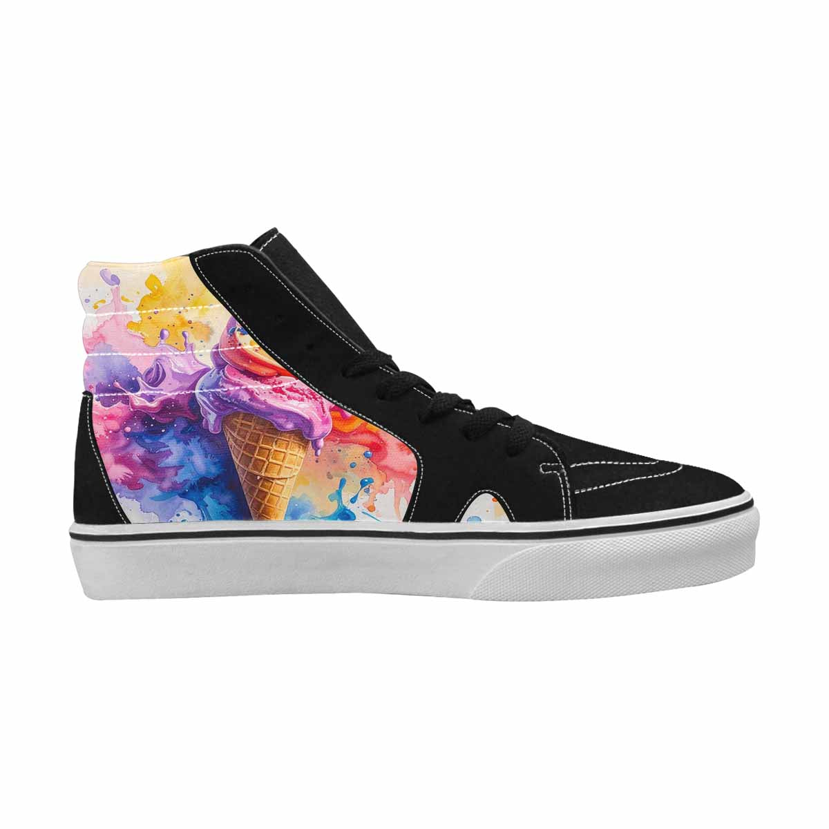 MEN'S Melting Icecream Collage High Top Canvas Grunge Shoes