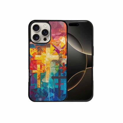 iPhone 16 Pro Max Case — Faith Cross And Faith Icons Pattern, Customized Protective Case