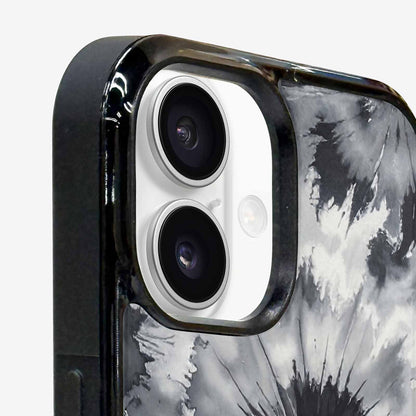 iPhone 16 Case — Tie Dye Black And Gray Blended, Unique Phone Case Design