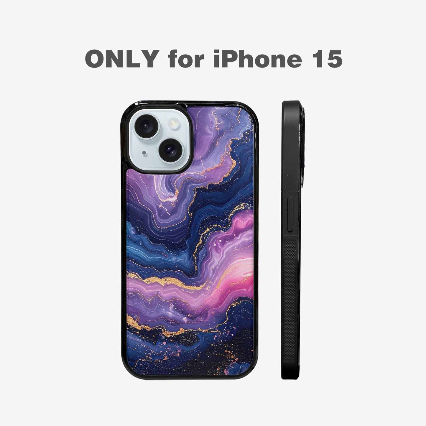 iPhone 15 Case — Marble Galaxy Custom Personalized Phone Cover, Customized Protective Case