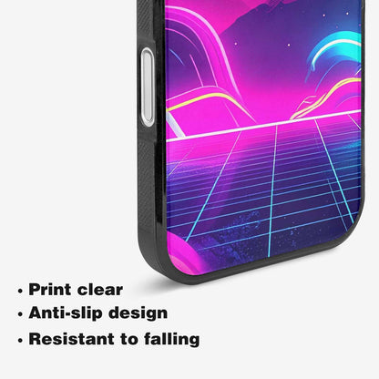 iPhone 16 Case — 1980s Neon Cartoon Art Pattern, Custom Designed Case Cover