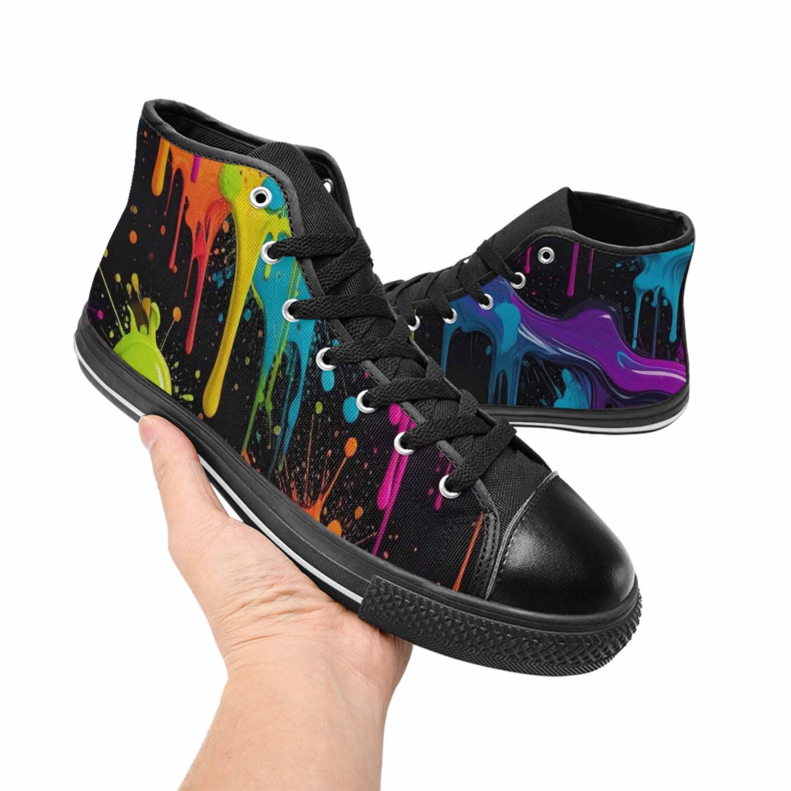WOMEN'S Paint Splatter High Top Canvas Aesthetic Sneakers