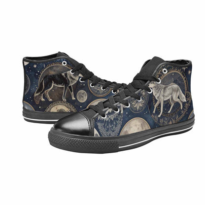 MEN'S Wolves Everywhere Collage High Top Canvas Vivid Custom Shoes