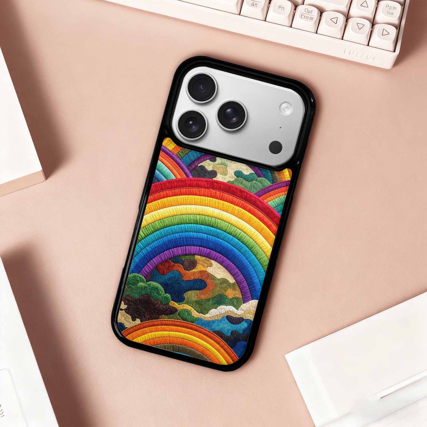 iPhone 17 Pro Case — Vivid Camo Rainbow Arc Camo, Original Design Phone Case