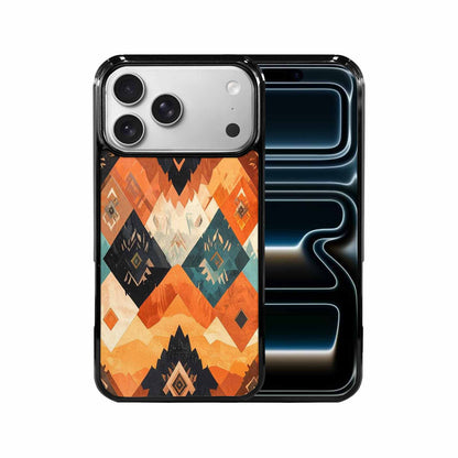 iPhone 17 Pro Max Case — Small Southwestern Geometric Diamond Original Art, Personalized Phone Case