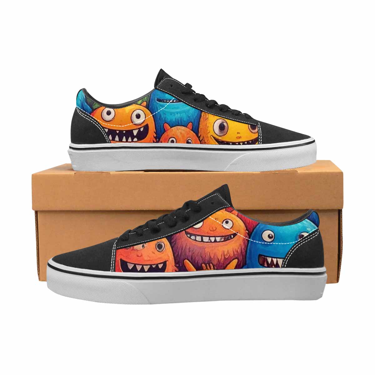 WOMEN'S Monsters (general) Cartoon Monst Lace-Up Canvas Aesthetic Shoes