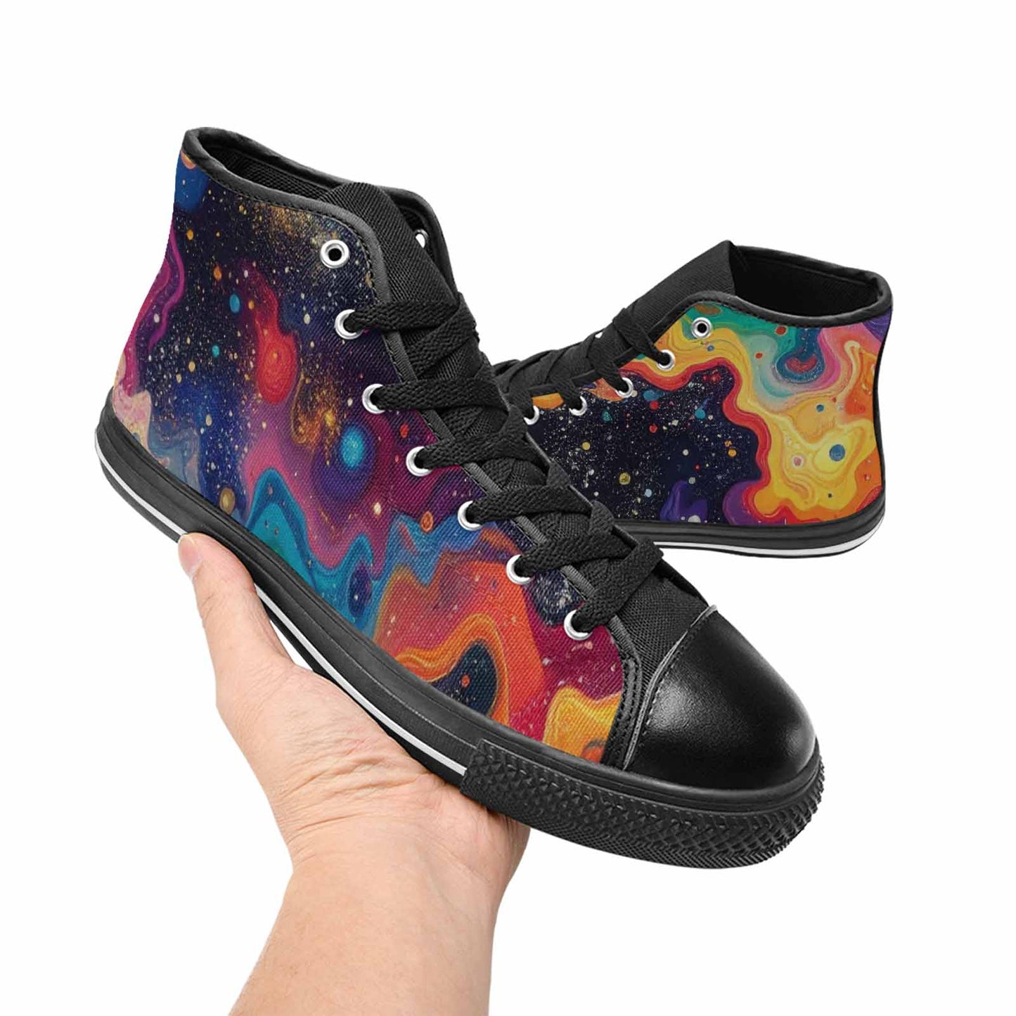 WOMEN'S Galaxy Art - High Top Canvas Surreal Custom Sneakers