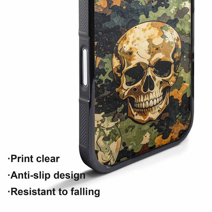 iPhone 17 Pro Max Case — Military Camo Texture Combined Gothic Skulls, Custom Designed Case Cover