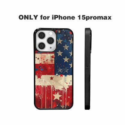 iPhone 15 Pro Max Case — Patriotic Stars And Stripes American Stars, Custom Made Phone Cover