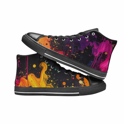 MEN'S Paint Splatter High Top Canvas Neon Fantasy Sneakers