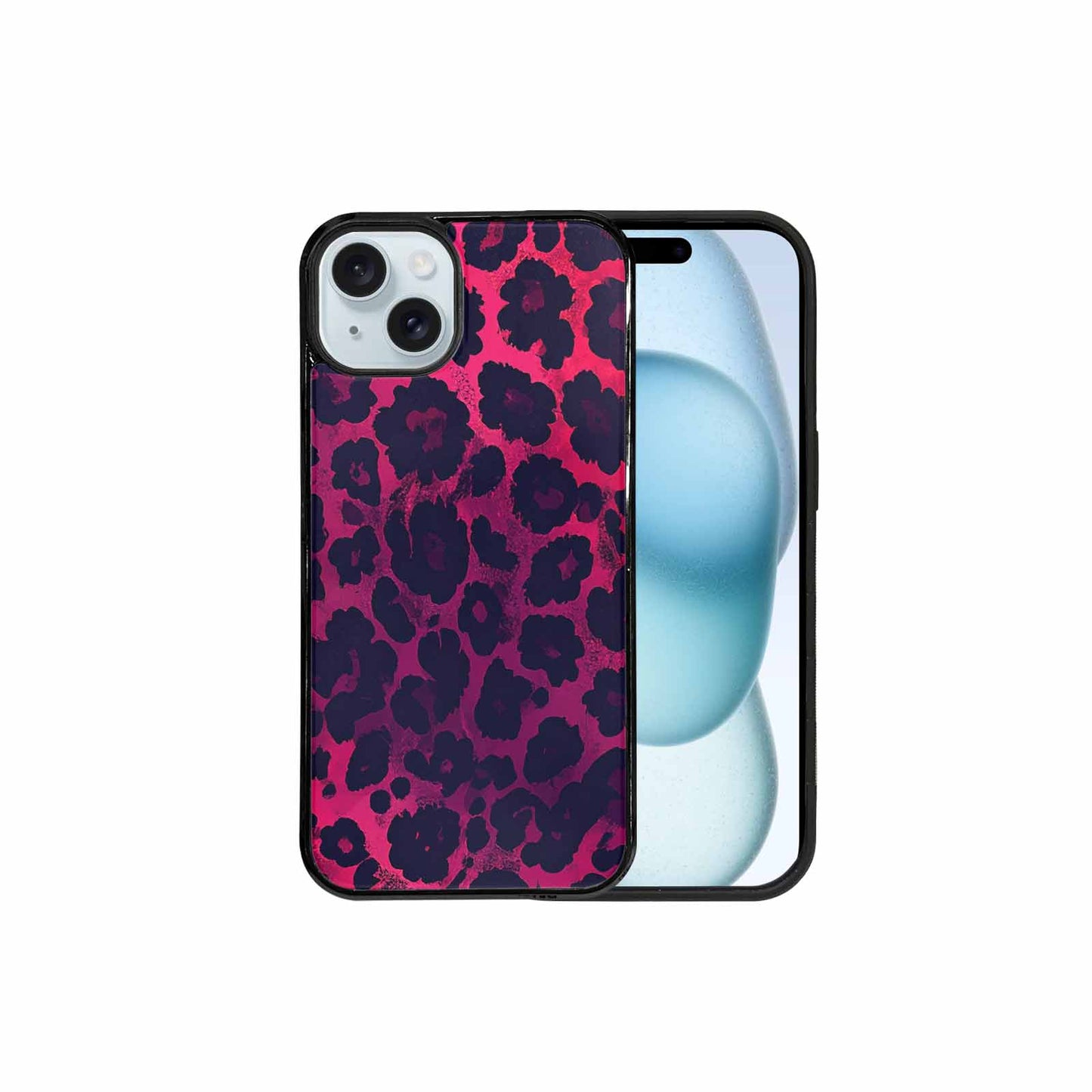 iPhone 15 Plus Case — Leopard Print Dark, Personalized Phone Case