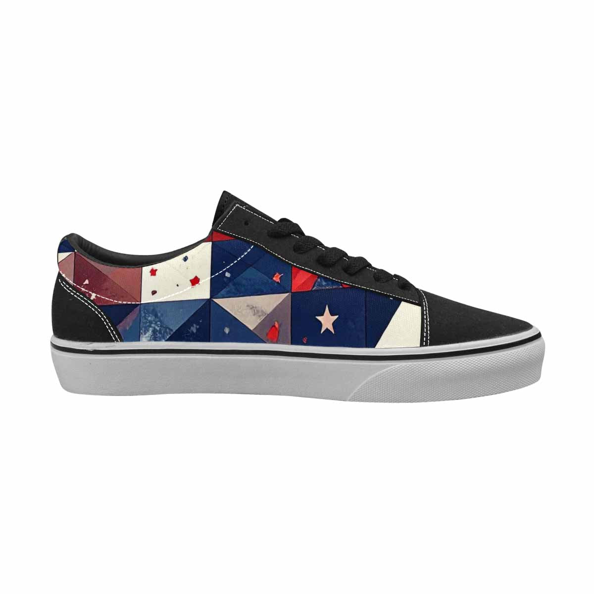 WOMEN'S American Flag Stars Canvas Lace-Up Vibrant Chaos Shoes