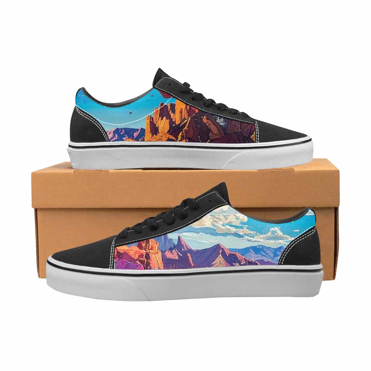 WOMEN'S Surreal Dream Fragment Lace-Up Canvas Vibrant Chaos Sneakers