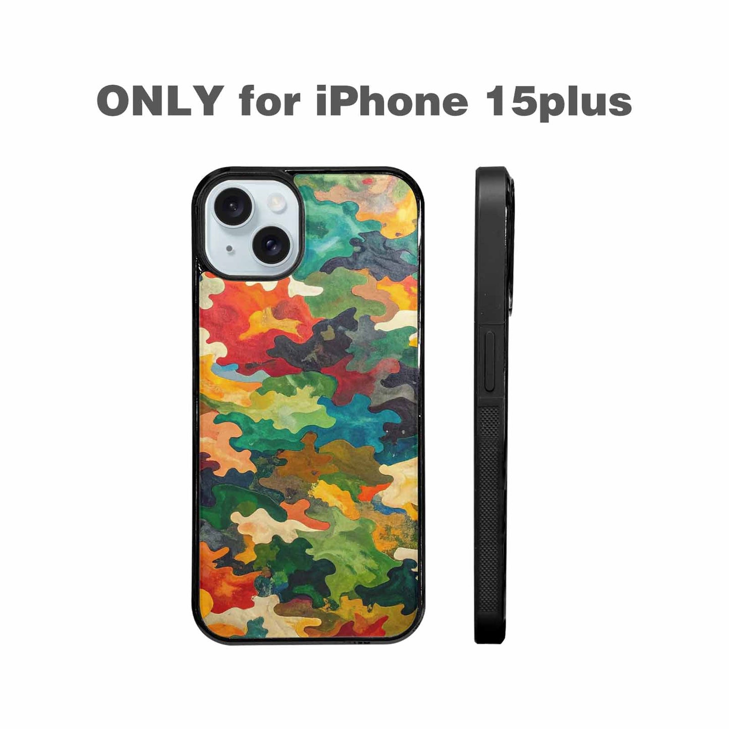 iPhone 15 Plus Case — Camo Patches Full Color Vibrant Camo, Original Design Phone Case
