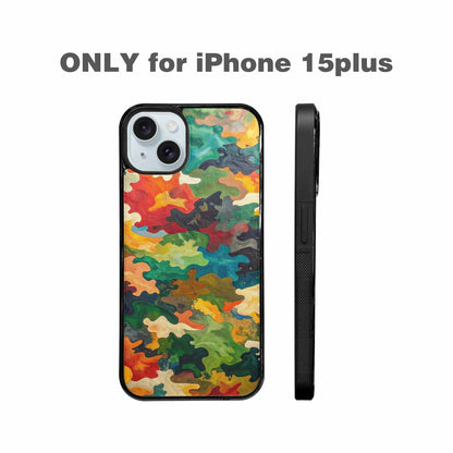 iPhone 15 Plus Case — Camo Patches Full Color Vibrant Camo, Original Design Phone Case