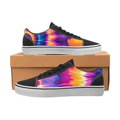 MEN'S Tie Dye Neon Spiral Burst Canvas Lace-Up Vivid Custom Sneakers