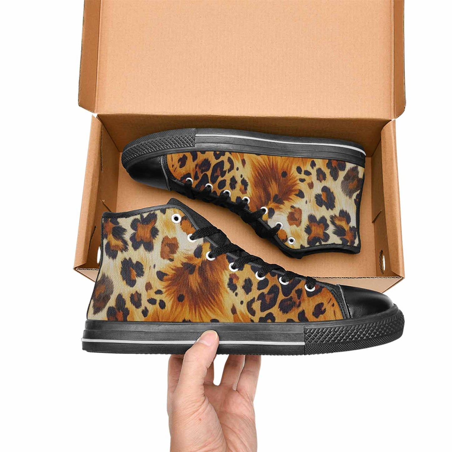 WOMEN'S Cow Animal Print High Top Canvas Surreal Sneakers