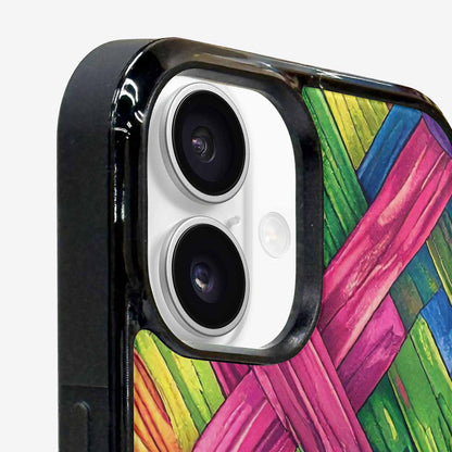 iPhone 16 Plus Case — Polysexual Flag Color Theme Small Rainbow, Personalized Phone Case