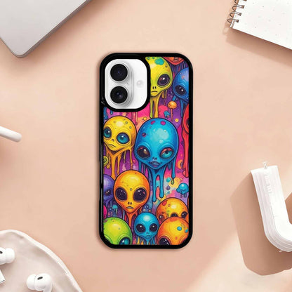 iPhone 17 Case — Melting Aliens Pattern Alien Scifi, Personalized Phone Case